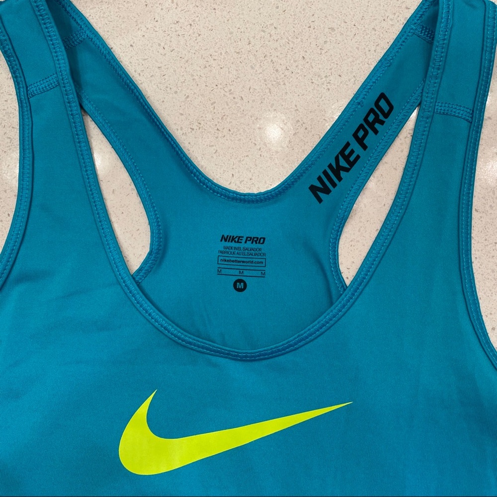 NWOT teal Nike Pro swoosh logo dri-fit tank